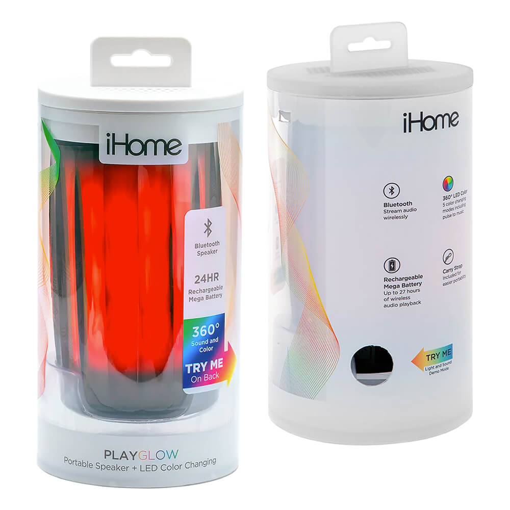 ihome ibt780 playglow rechargeable color changing bluetooth speaker