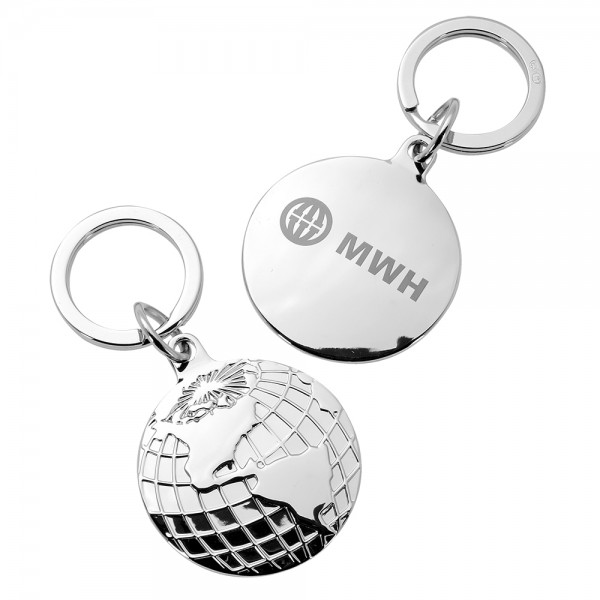 Globe Disc Keychain